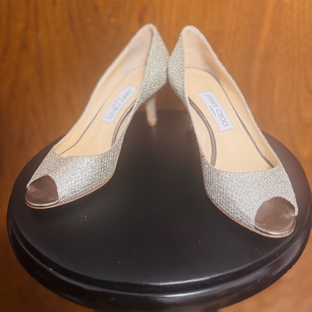 Jimmy Choo Glittering champagne glitter Isabela pumps